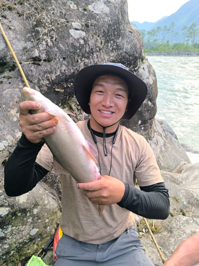 Fresh catch during angling trip
