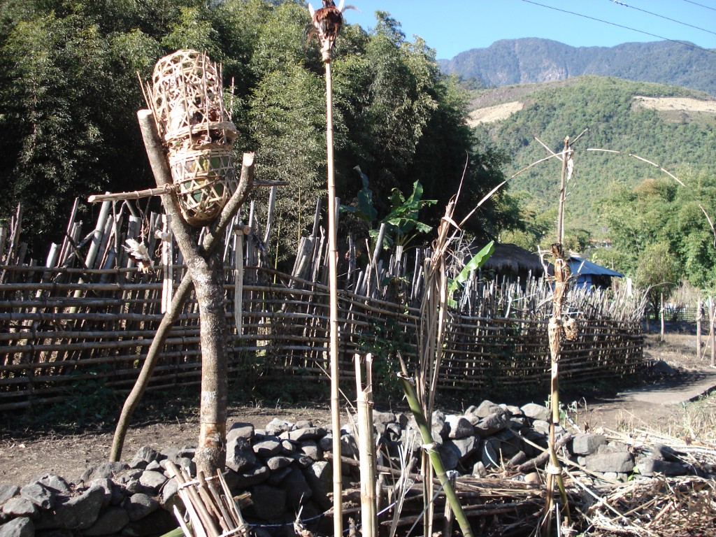 Traditional village fence and landscape