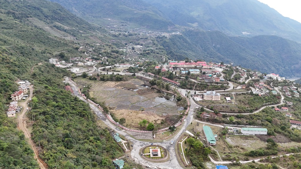 Panoramic mountain landscape in Anjaw district