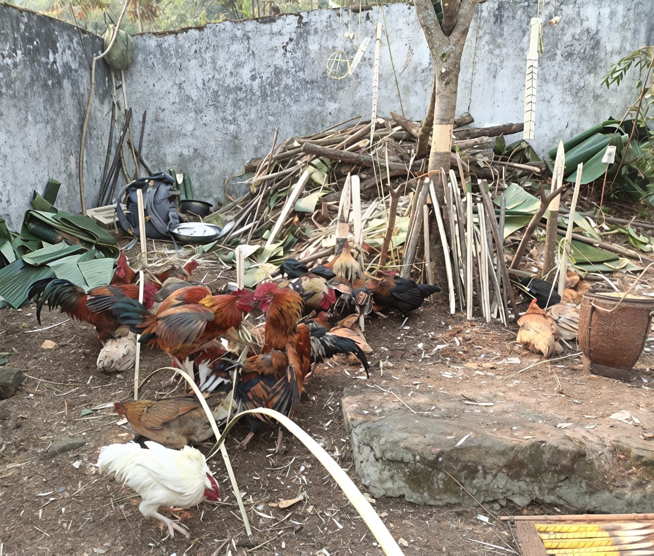 Community preparation during festival